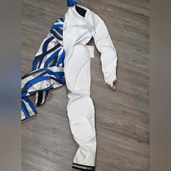 ENERGIAPURA Ski Racing Suit Padded Mens M Catsuit Speed Suit Lycra Blue White - Picture 13 of 13